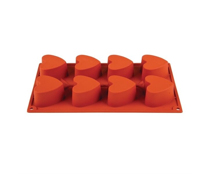 PAVONI  Pastry mould flexible silicone 8 heart shape