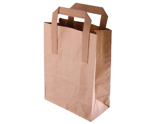 FIESTA GREEN Recycled Brown Paper Carrier Bags Large (Pack of 250)