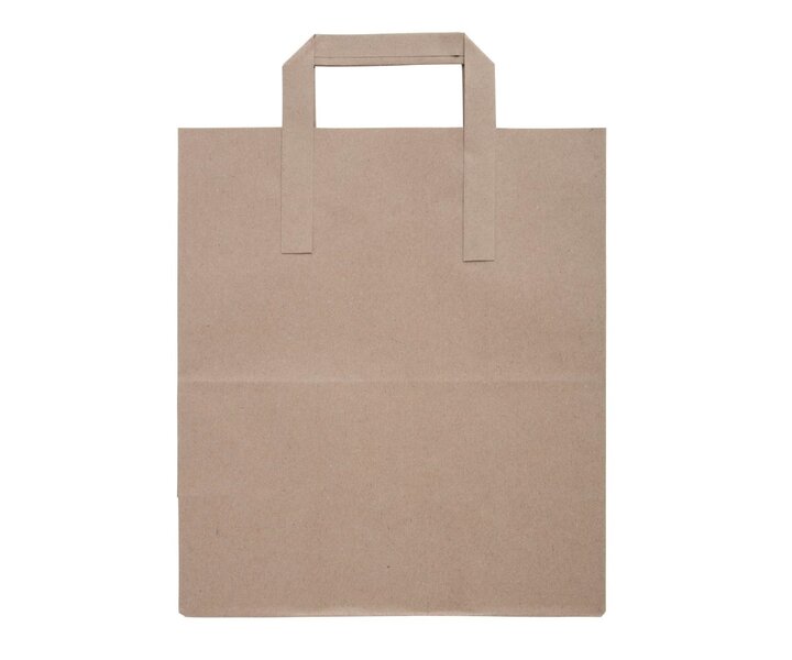 FIESTA GREEN Recycled Brown Paper Carrier Bags Large (Pack of 250)