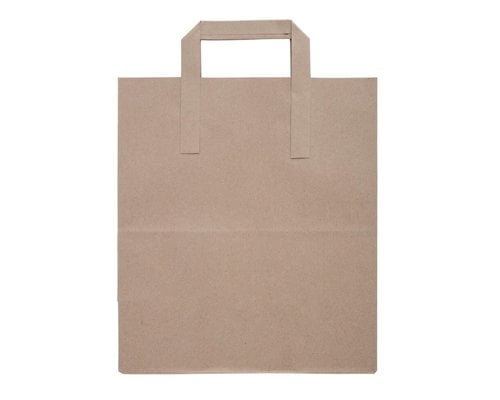 FIESTA GREEN Recycled Brown Paper Carrier Bags medium (Pack of 250)