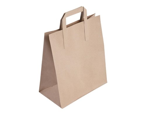 FIESTA GREEN Recycled Brown Paper Carrier Bags medium (Pack of 250)