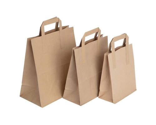 FIESTA GREEN Recycled Brown Paper Carrier Bags Large (Pack of 250)