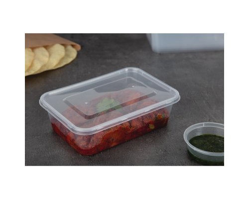 FIESTA GREEN Plastic microwavable containers 100 cl  with lid (Pack of 250)