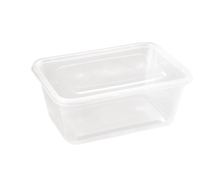 FIESTA GREEN Plastic microwavable containers 100 cl  with lid (Pack of 250)