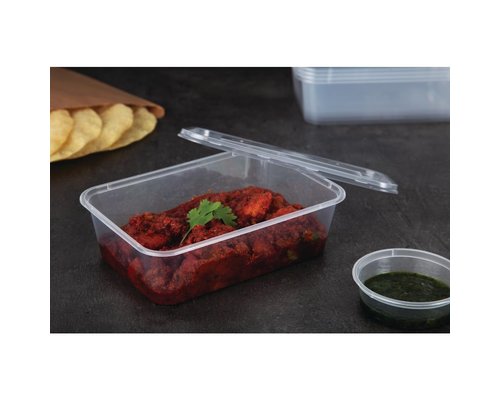 FIESTA GREEN Plastic microwavable containers 65 cl  with lid (Pack of 250)