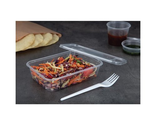FIESTA GREEN Plastic microwavable containers 65 cl  with lid (Pack of 250)
