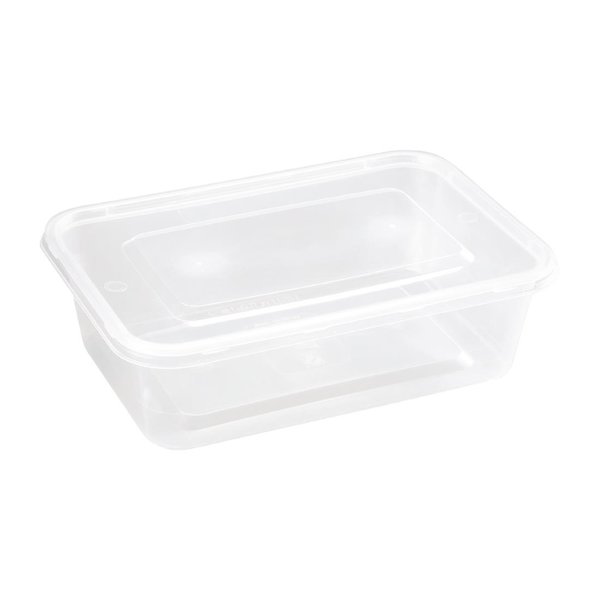 Plastic microwavable containers 50 cl with lid (Pack of 250) - M&T