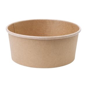 FIESTA GREEN Ronde kraft saladeschaal 50 cl inclusief transparant deksel ( doos 300 st )