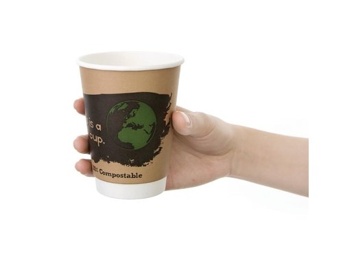 FIESTA GREEN Coffee mug 35 cl double walled and compostable  ( box 500 pieces )