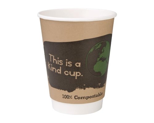 FIESTA GREEN Coffee mug 22 cl double walled and compostable  ( box 500 pieces )