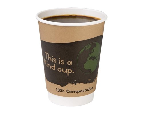 FIESTA GREEN Coffee mug 22 cl double walled and compostable  ( box 500 pieces )