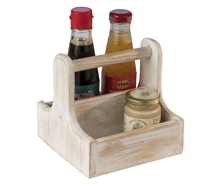 M&T Caddy de table en bois de pin finition vintage