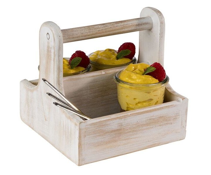 M&T Caddy de table en bois de pin finition vintage