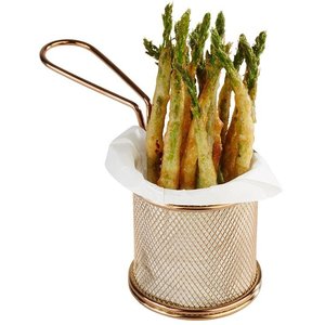 M & T  Frying & serving basket gold color round shape