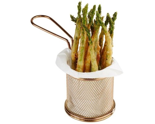 M & T  Friet- snackmandje goudkleurig rond model