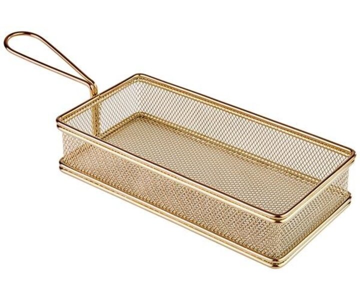 M&T Friet- snackmandje goudkleurig rechthoekig model