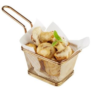 M & T  Frying & serving basket gold color rectangular shape