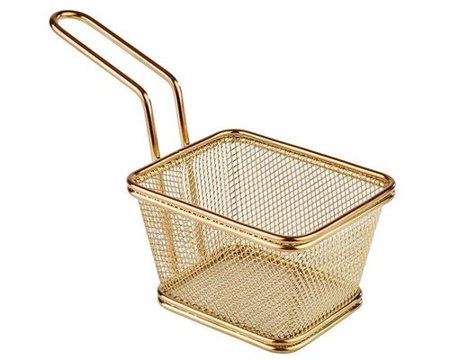 M & T  Frying & serving basket gold color rectangular shape