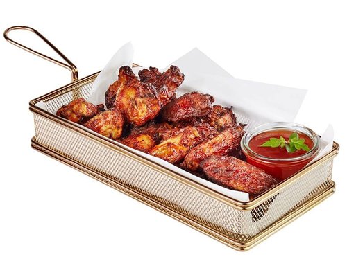 M&T Frying & serving basket gold color rectangular shape