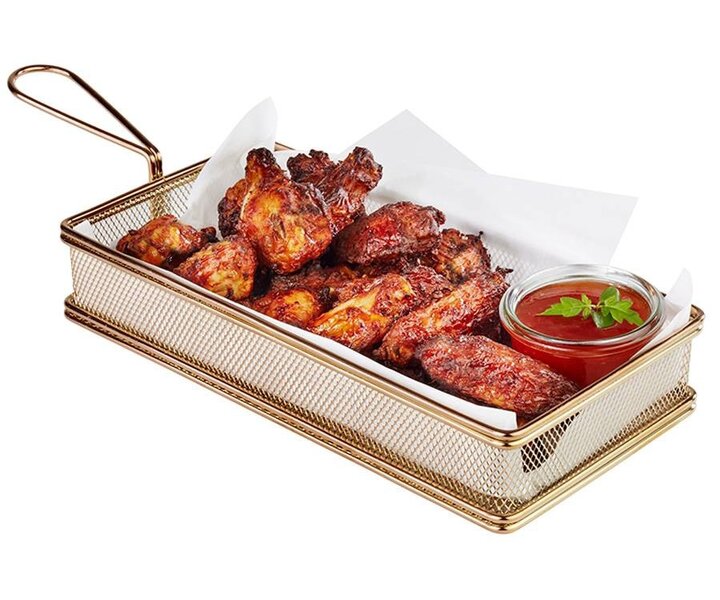 M&T Frying & serving basket gold color rectangular shape