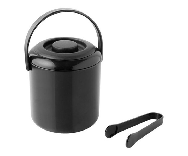 M&T Ice cube bucket double walled black plastic 0,5 liter
