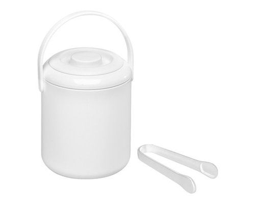 M & T  Seau à glaçons à double paroi en plastique blanche  0,5 liter