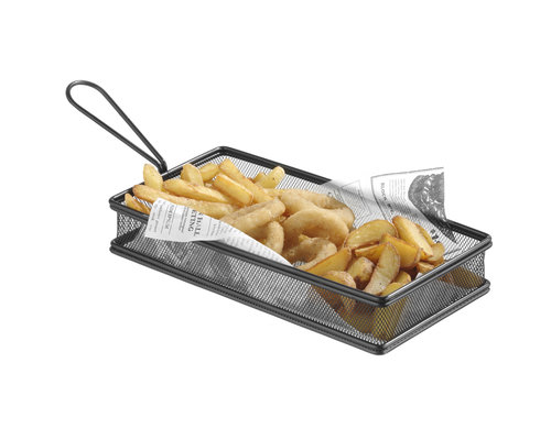 M & T  Frying & serving basket black rectangular shape