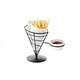 M & T  French fries sachet holder  black frame with sauce  ramekin  8 cl