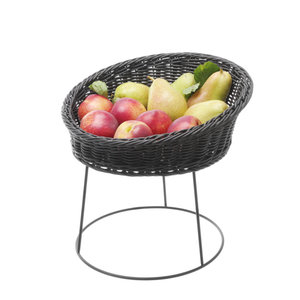 M & T  Panier de buffet  en PP noir 31 cm x 12 cm avec présentoir métallique