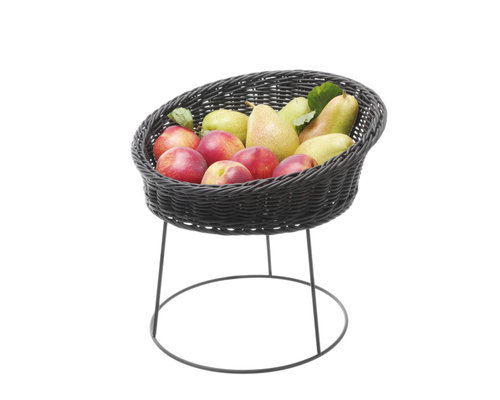 M & T  Buffet mand  zwarte PP 31 cm x 12 cm met metalen standaard