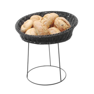 M & T  Buffet basket black PP 37 cm x 12 cm on metal stand