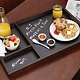 M & T  Serving tray 3 compartiments wood / chalkboard 61 x 40 x 3,8 cm