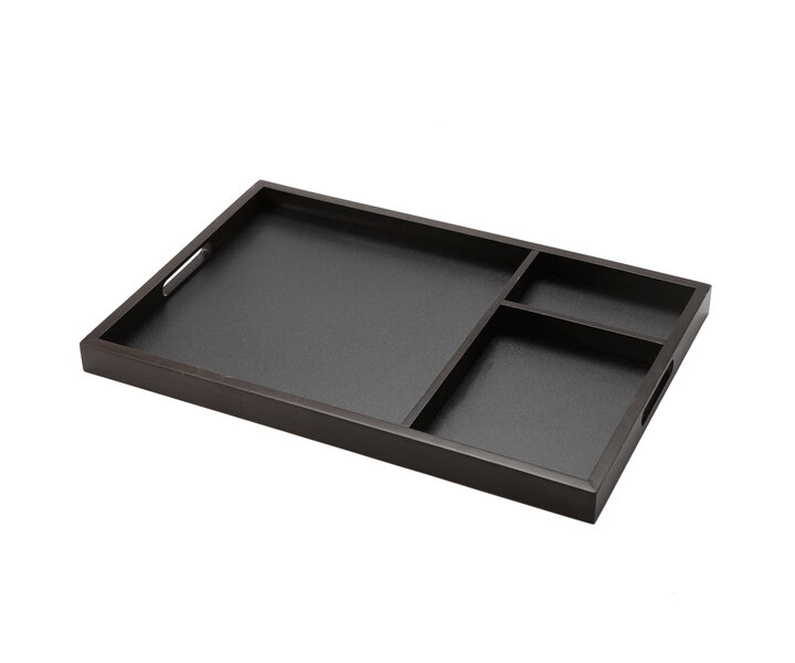 M&T Serving tray 3 compartiments wood / chalkboard 61 x 40 x 3,8 cm