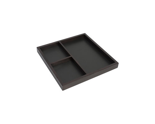 M & T  Serving tray 3 compartiments wood / chalkboard 40 x 40 x 3,8 cm