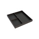 M & T  Plateau de service 3 compartiments en bois /  fond ardoise  40 x 40 x 3,8 cm