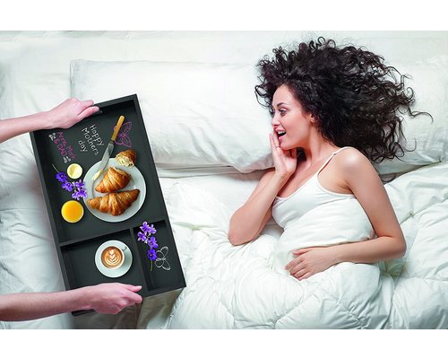 M&T Serving tray 3 compartiments wood / chalkboard 40 x 40 x 3,8 cm