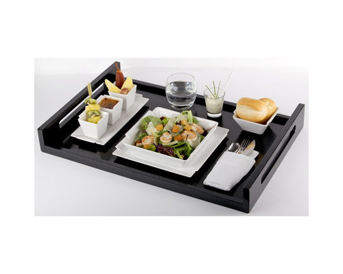 REVOL  Serving tray 60 x 40 cm Inspired black lacquered wood