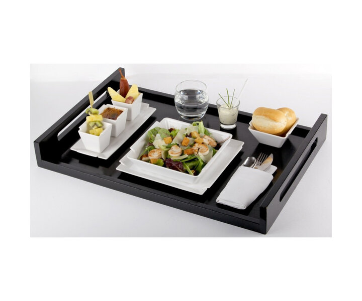 REVOL  Serving tray 60 x 40 cm Inspired black lacquered wood