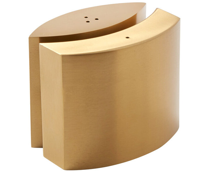 M&T Salt -and pepper shaker set  gold satin stainless steel embracing  shape