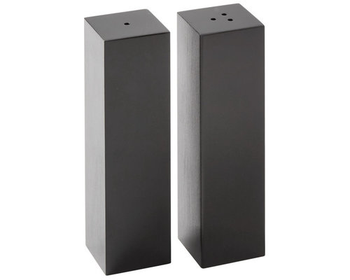 M&T Ensemble salière et poivrière en acier inoxydable noir, forme Tour