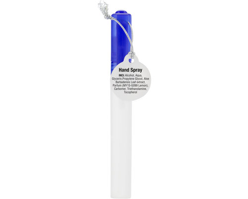 M&T Handspray individueel 10 ml  transparante frosted kunststof met blauwe cap