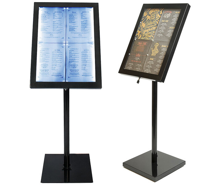 M&T Menu stand op voet 4 x Din A4 met LED verlichting