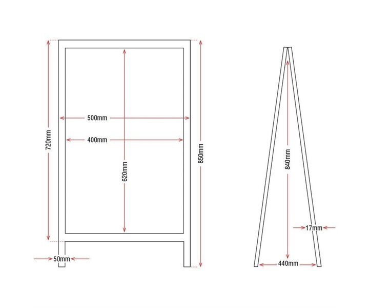 M&T Stoepbord 50x85cm