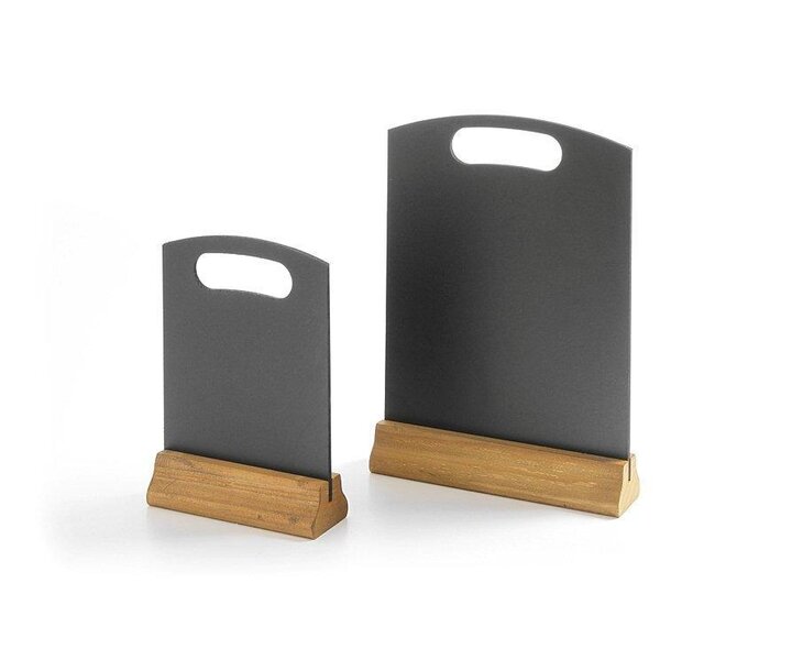 M&T Krijtbord zwart met houten voet tafelmodel 21 x 5 x h 32 cm groot model