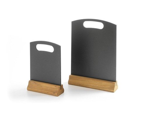 M&T Krijtbord zwart met houten voet tafelmodel 15 x 5 x h 23 cm klein model
