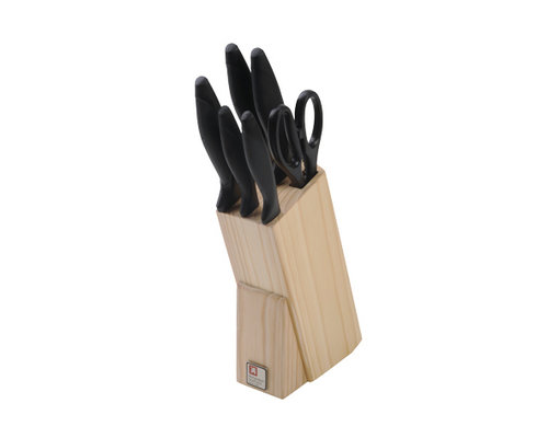 RICHARDSON SHEFFIELD  Knife block 7 pieces set natural wood