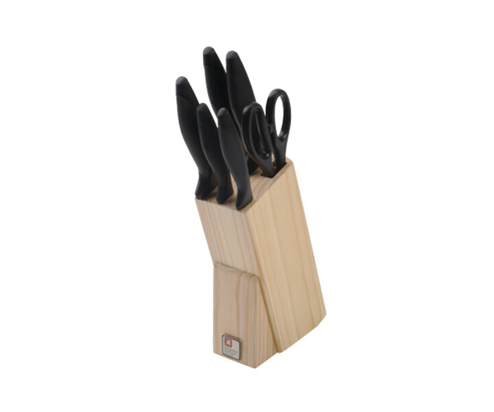 RICHARDSON SHEFFIELD  Knife block 7 pieces set natural wood