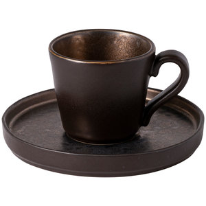 COSTA NOVA  Tasse à espresso  9 cl avec soucoupe  Lagoa Metal Black