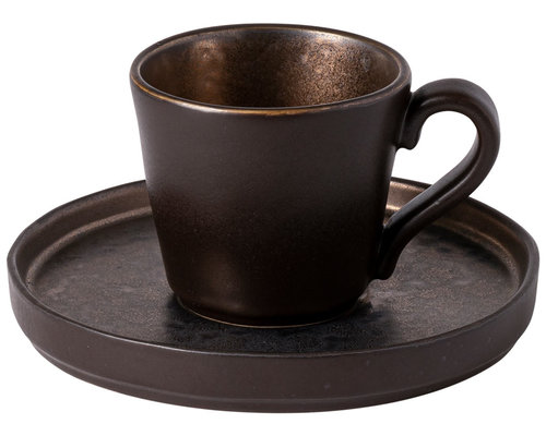 COSTA NOVA  Espresso cup 9 cl & saucer Lagoa Metal Black