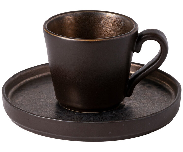 COSTA NOVA  Espresso cup 9 cl & saucer Lagoa Metal Black